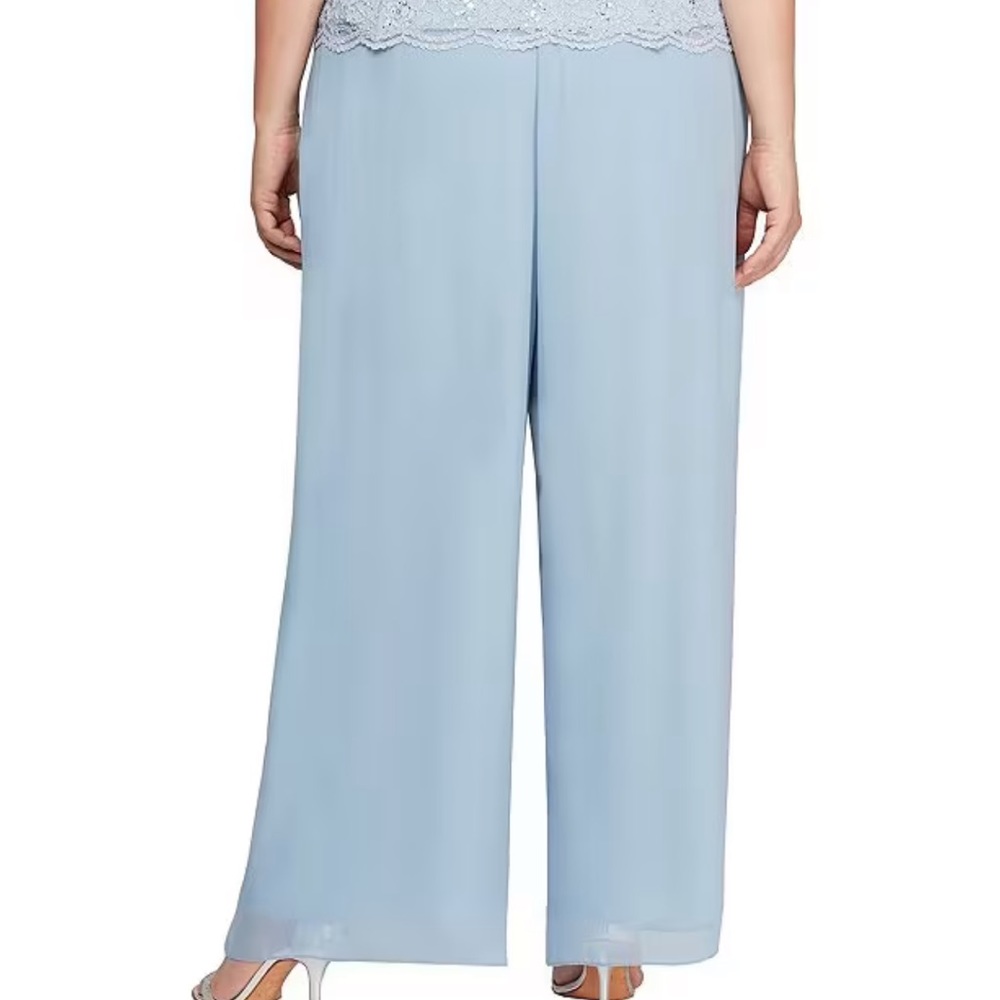 Alex Evenings Plus Size Silky Chiffon Pants - Picture 3 of 10